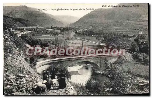 Cartes postales Florac Vue Generale Et Le Pont De La Becede