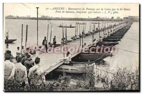 Ansichtskarte AK Angers Maneuvres De Pontage Sur La Loire Par Le 6�me g�nie pont de bateaux