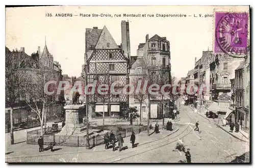 Cartes postales Angers Place Ste Croix Rue Montauit Et Rue Chaperonniere