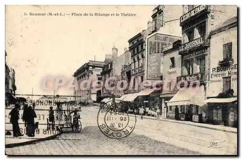 Cartes postales Saumur Place De la Bilange Et Le Theatre