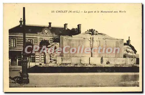 Cartes postales Cholet La Gare Et La Monument Aux Morts