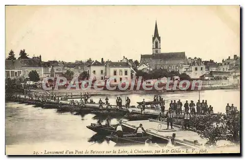 Ansichtskarte AK Chalonnes Lancement D'Un Pont De Bateaux Sur La Loire par le 6�me g�nie