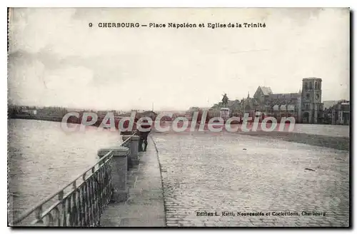 Cartes postales Cherbourg Place Napoleon Et Eglise De La Trinite
