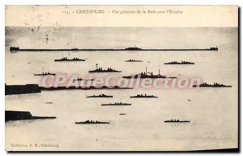 Cartes postales Cherbourg Vue Generale De La Rade Avec I'Escadre