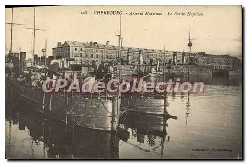 Ansichtskarte AK Cherbourg Arsenal Maritime Le Bassin Napoleon