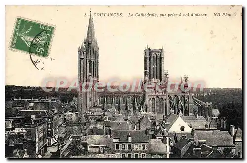 Cartes postales COUTANCES La Cathedrale Vue Prise A Vol D'oiseau