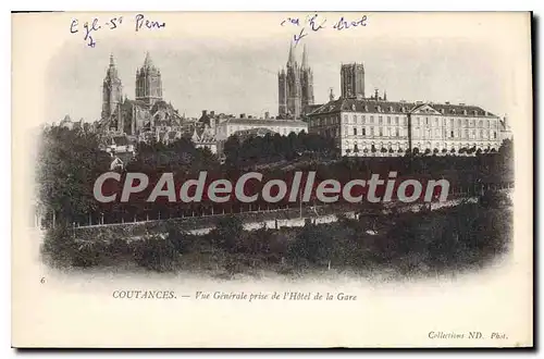 Cartes postales COUTANCES Vue Generale Prise De I'Hotel De La Gare