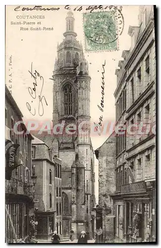 Cartes postales COUTANCES Saint Pierre Et Rue Saint Rene