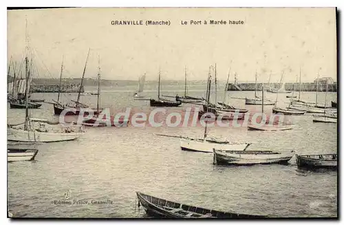 Cartes postales Granville Le Port A Maree Haute