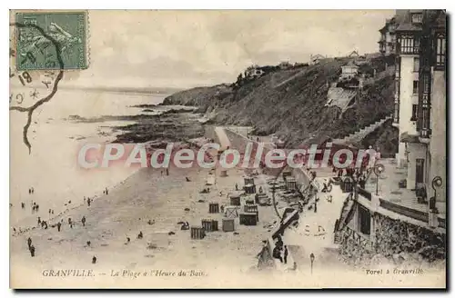 Cartes postales Granville La Plage A Heure Du Bain