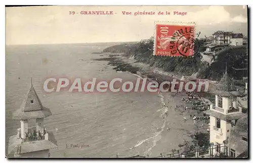 Cartes postales Granville Vue Generale De La Plage