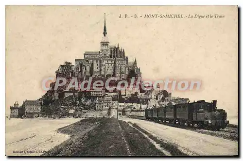 Cartes postales Mont St Michel La Digue Et Le Train