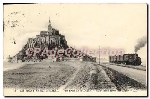 Cartes postales Le Mont St Michel Vue Prise De La Digue