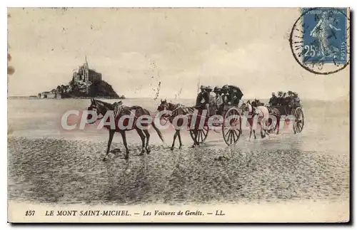 Cartes postales Le Mont St Michel Les Voitures De Genets