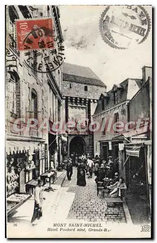 Cartes postales Le Mont St Michel Hotel Poulard Aine Grande rue