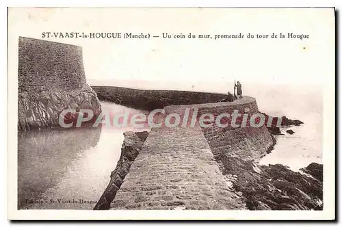 Ansichtskarte AK St Vaast La Hougue Un Coin Du Mur Promenade