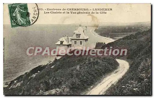 Cartes postales Cherbourg Landemer Les Chalets Et La Vue Generale De La Cote