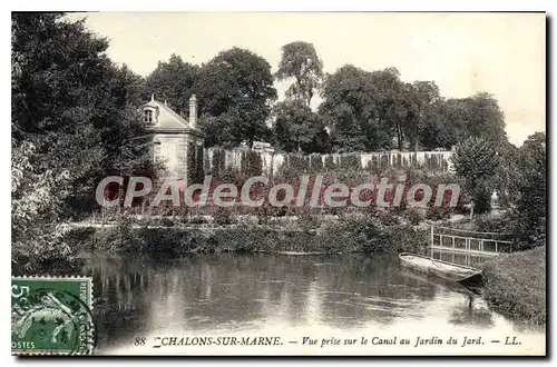 Cartes postales Chalons Sur Marne Vue Prise Sur Le Canal Au Jardin Du Jard