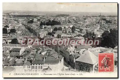 Cartes postales Chalons Sur Marne Panorama Vers �glise Saint-Loup