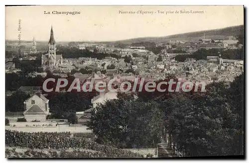 Cartes postales La Champagne Panorama D'Epernay Vue Prise De Saint Laurent