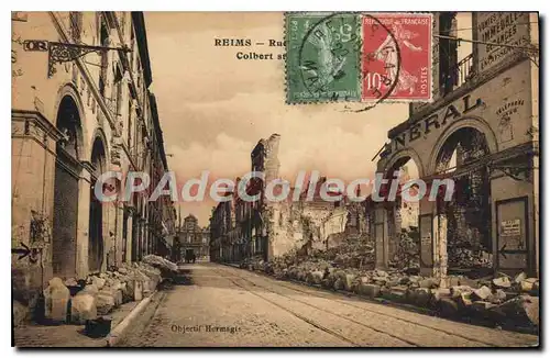 Cartes postales Reims Rue Colbert