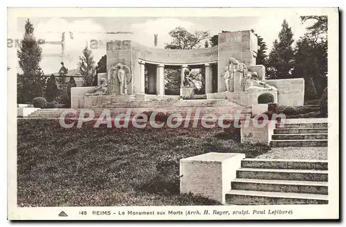 Cartes postales Reims Le Monument Aux Morts