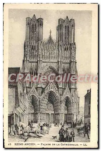 Ansichtskarte AK Reims Ancien Fa�ade De La Cathedrale