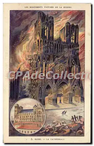 Cartes postales Reims La Cathedrale