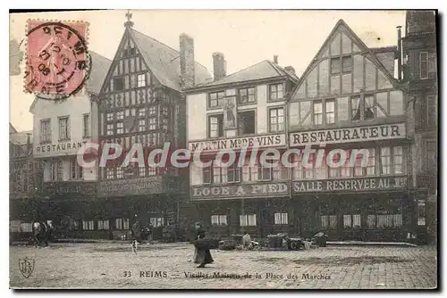 Cartes postales Reims Vieilles Maisons De La Place Des Marches