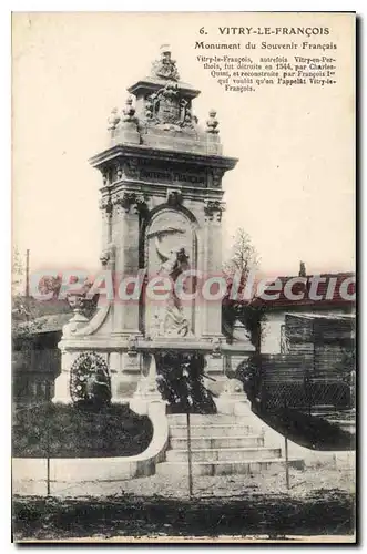 Ansichtskarte AK Vitry Le Francois Monument Du Souvenir Fran�ais