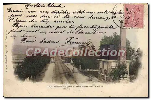 Cartes postales Dormans Gare Et INterieur De La Gare