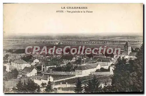 Cartes postales La Champagne Avize Vue Generale Et La Plaine