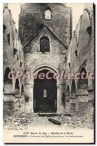 Cartes postales Sommesous Interieur De I'Eglise Devastee