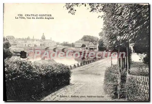 Cartes postales Chateau Gontier La Ville Vue Du Jardin Anglais