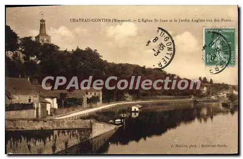 Cartes postales Chateau Gontier L'Eglise St Jean Et Le Jardin Anglais