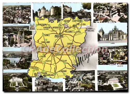 Moderne Karte Mayenne carte touristique