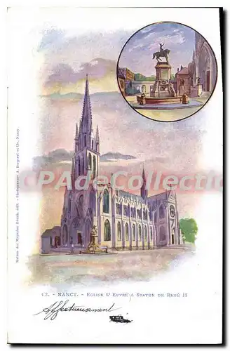 Cartes postales Nancy Eglise St Epvrr Statue De Ren� II