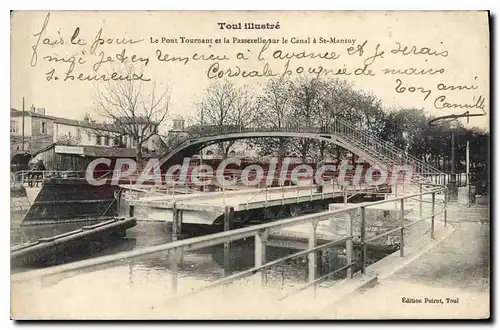 Cartes postales Toul Le Pont Tournant Et La Passerelle Sur Le Canal St Mansuy