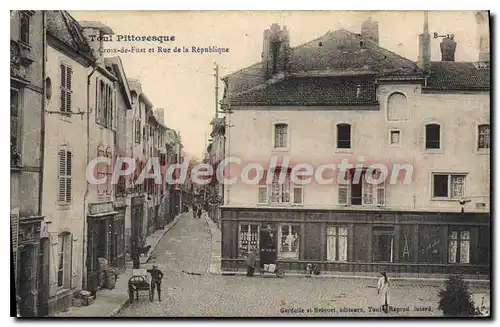 Cartes postales Toul Pittoresque Croix De Fust Et Rue De La Republique