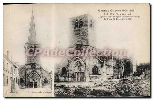 Ansichtskarte AK Revigny L'Eglise Avant Et Apres Le Bombardement