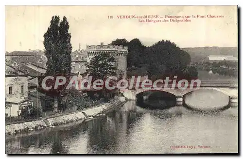 Cartes postales Verdun Sur Meuse Panorama Sur Le Pont Chaussee hangars des dirigeables