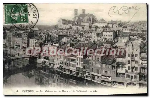 Cartes postales Verdun Les Maisons Sur La Meuse Et La Cathedrale