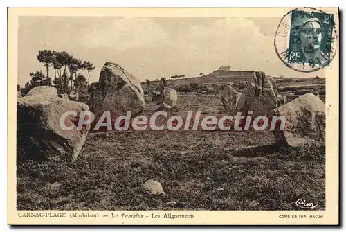 Ansichtskarte AK Carnac Plage Le Tumulus Les Alignements