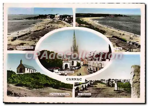 Cartes postales moderne Carnac tumulus plage pointe de port-en-Dr�