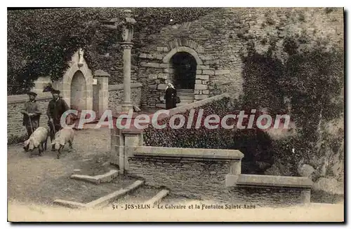 Cartes postales Josselin Le Calvaire Et La Fontaine Sainte Anne