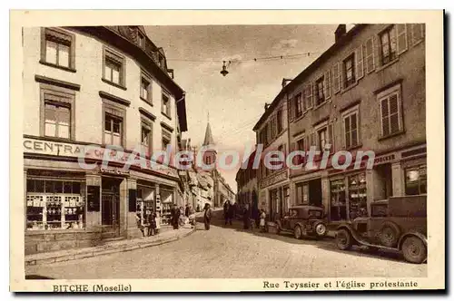 Ansichtskarte AK Bitche Rue Teyssier Et I'Eglise Protestante