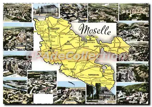 Cartes postales moderne Moselle carte touristique