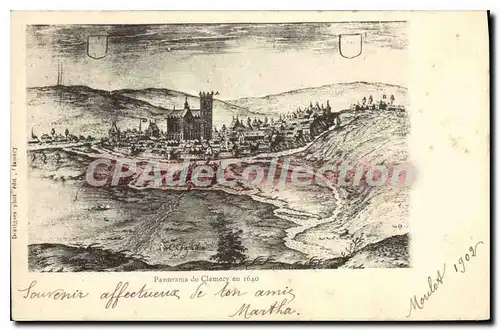 Cartes postales Clamecy Panorama en 1640