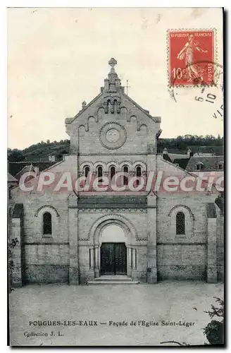 Cartes postales Pougues Les Eaux Facade De I'Eglise Saint Leger