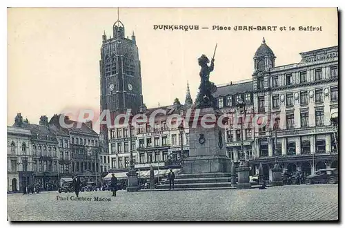 Cartes postales Dunkerque Place Jean Bart Et Le Beffroi